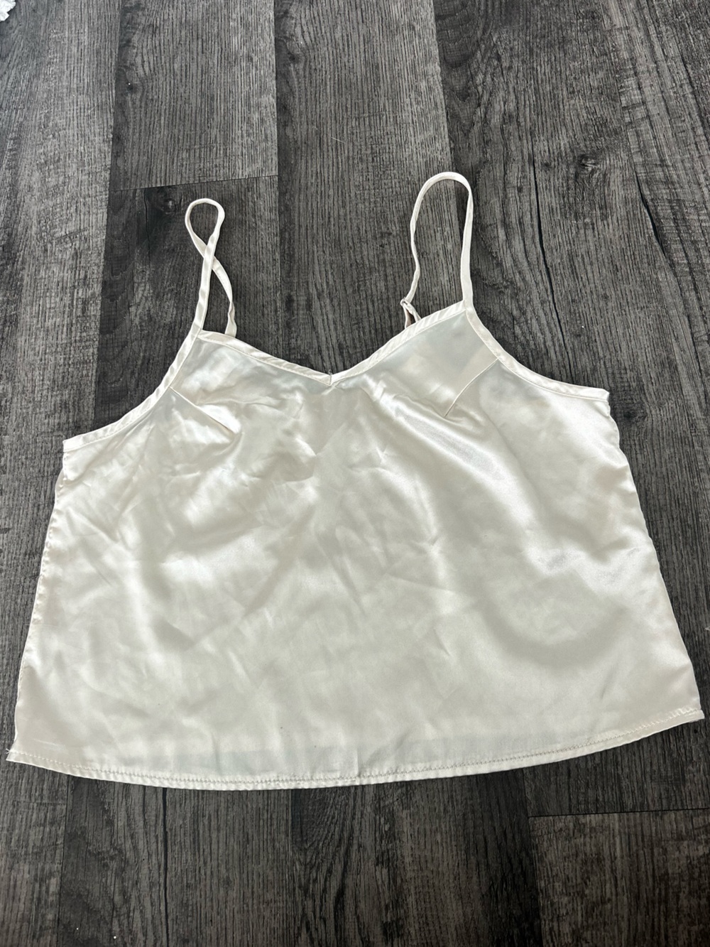 White Satin Camisole Tank Top - Women's Intimates